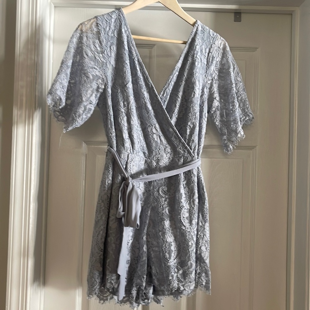 Blue lace romper